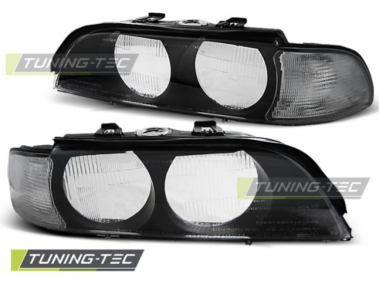 Upgrade Scheinwerferglas für BMW 5er E39 Lim./Touring 95-00 schwarz/weiß